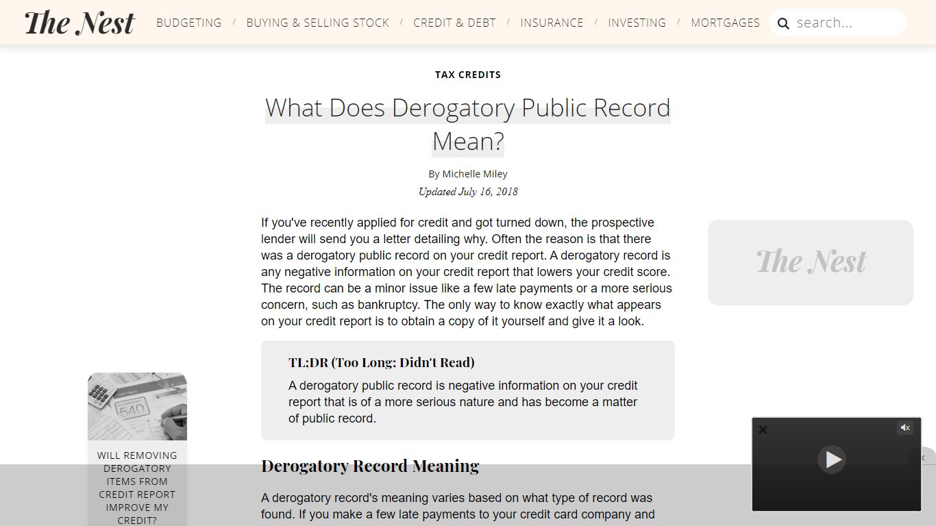 What Does Derogatory Public Record Mean? - The Nest