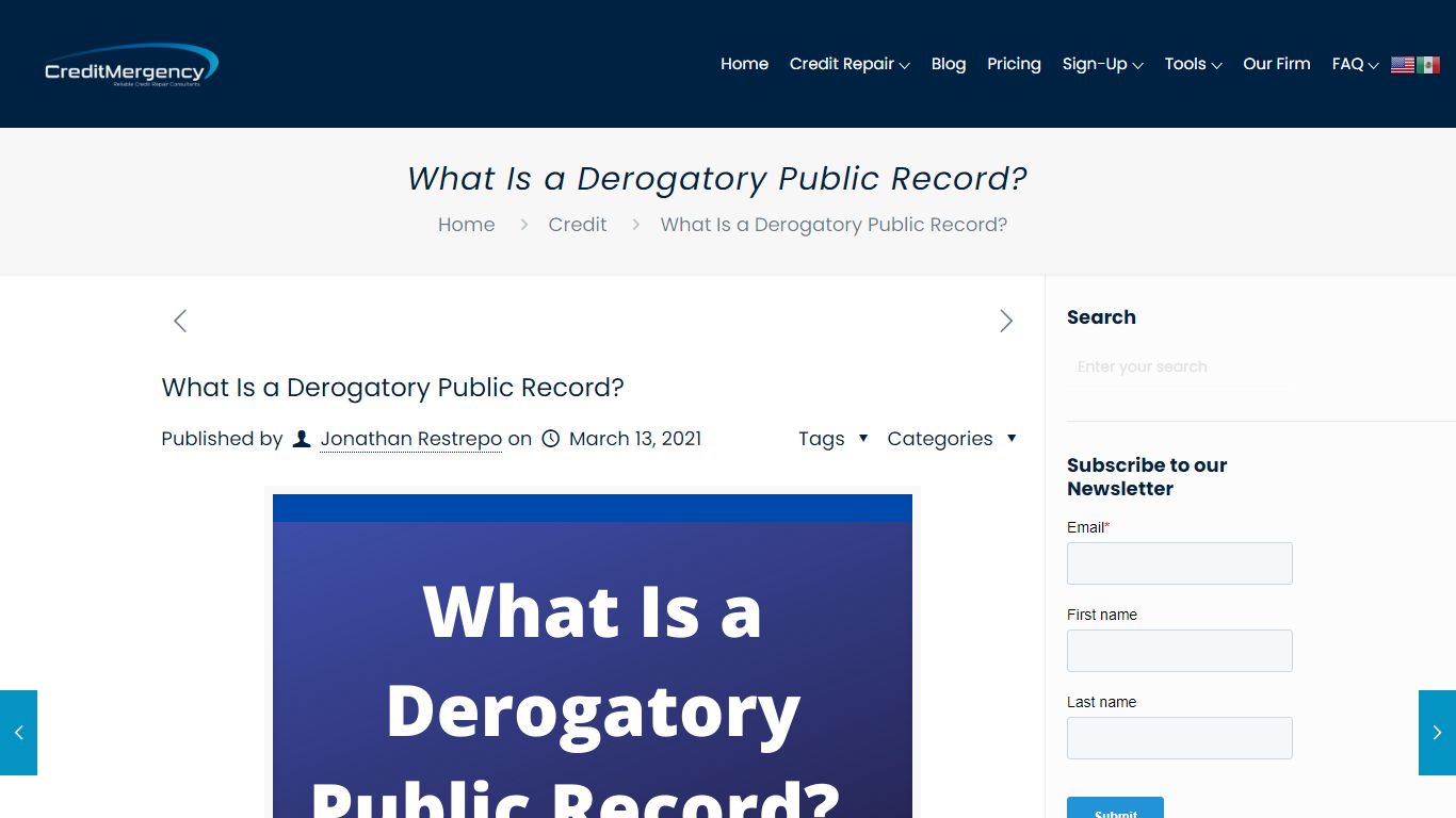 What Is a Derogatory Public Record? - Creditmergency