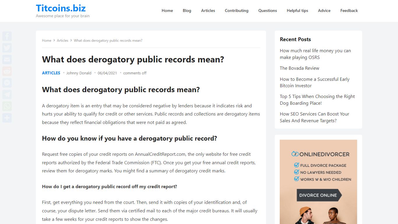 What does derogatory public records mean? – Titcoins.biz